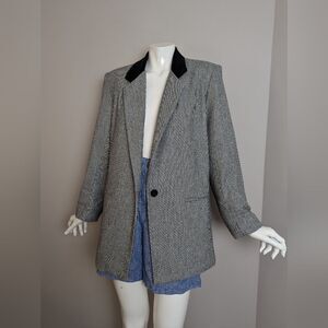 Vintage Dumas USA Wool Blazer – Size 8 – Velvet Collar – Lined –